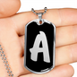 Initial A v2b - Luxury Dog Tag Necklace