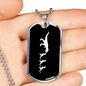 Mama Dinosaur With 3 Hatchlings v3 - Luxury Dog Tag Necklace