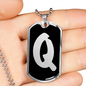 Initial Q v2b - Luxury Dog Tag Necklace