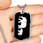 Mama Elephant With 1 Calf v3 - Luxury Dog Tag Necklace