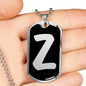 Initial Z v2b - Luxury Dog Tag Necklace
