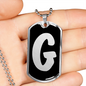 Initial G v2b - Luxury Dog Tag Necklace