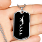 Mama Dinosaur With 4 Hatchlings v3 - Luxury Dog Tag Necklace