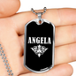 Angela v03a - Luxury Dog Tag Necklace