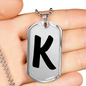 Initial K v1b - Luxury Dog Tag Necklace