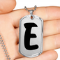 Initial E v1b - Luxury Dog Tag Necklace