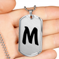 Initial M v1b - Luxury Dog Tag Necklace