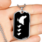 Mama Chicken With 3 Chicks v3 - Luxury Dog Tag Necklace