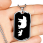 Mama Bear With 1 Cub v3 - Luxury Dog Tag Necklace