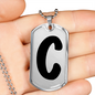 Initial C v1b - Luxury Dog Tag Necklace
