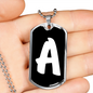 Initial A v3b - Luxury Dog Tag Necklace