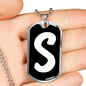 Initial S v3b - Luxury Dog Tag Necklace