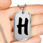 Initial H v1b - Luxury Dog Tag Necklace