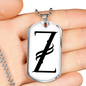 Initial Z v001-24 - Luxury Dog Tag Necklace