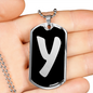 Initial Y v2b - Luxury Dog Tag Necklace