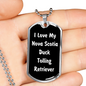 Love My Nova Scotia Duck Tolling Retriever v6 - Luxury Dog Tag Necklace