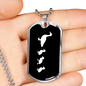 Mama Duck With 3 Ducklings v3 - Luxury Dog Tag Necklace