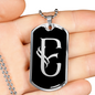 Initial E v001-22 - Luxury Dog Tag Necklace