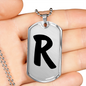 Initial R v1b - Luxury Dog Tag Necklace