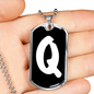 Initial Q v3b - Luxury Dog Tag Necklace