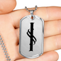 Initial I v001-21 - Luxury Dog Tag Necklace