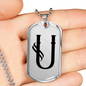 Initial U v001-21 - Luxury Dog Tag Necklace