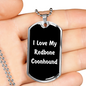 Love My Redbone Coonhound v6 - Luxury Dog Tag Necklace