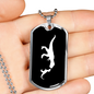 Mama Dinosaur With 1 Hatchling v3 - Luxury Dog Tag Necklace