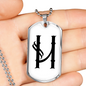 Initial H v001-24 - Luxury Dog Tag Necklace