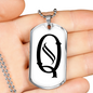 Initial Q v001-24 - Luxury Dog Tag Necklace