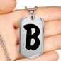 Initial B v1b - Luxury Dog Tag Necklace
