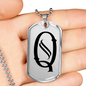 Initial Q v001-21 - Luxury Dog Tag Necklace