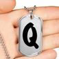 Initial Q v1b - Luxury Dog Tag Necklace