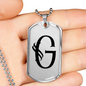 Initial G v001-21 - Luxury Dog Tag Necklace