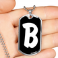 Initial B v3b - Luxury Dog Tag Necklace