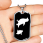 Mama Penguin With 1 Chick v3 - Luxury Dog Tag Necklace