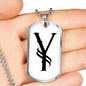 Initial Y v001-24 - Luxury Dog Tag Necklace