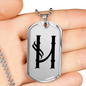 Initial H v001-21 - Luxury Dog Tag Necklace