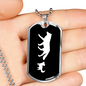 Mama Wolf With 1 Pup v3 - Luxury Dog Tag Necklace