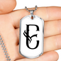 Initial E v001-24 - Luxury Dog Tag Necklace
