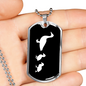 Mama Duck With 2 Ducklings v3 - Luxury Dog Tag Necklace