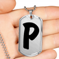 Initial P v1b - Luxury Dog Tag Necklace