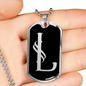 Initial L v001-22 - Luxury Dog Tag Necklace