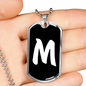 Initial M v3b - Luxury Dog Tag Necklace