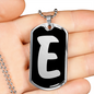 Initial E v2b - Luxury Dog Tag Necklace