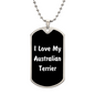 Love My Australian Terrier v6 - Luxury Dog Tag Necklace