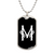 Initial M v001-23 - Luxury Dog Tag Necklace