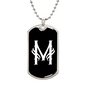 Initial M v001-23 - Luxury Dog Tag Necklace