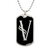 Initial V v001-22 - Luxury Dog Tag Necklace