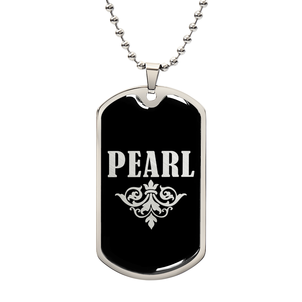 Pearl v02a - Luxury Dog Tag Necklace